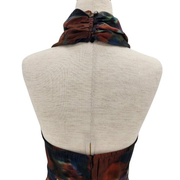 Catherine Malandrino Womens 2 Dress Silk Multicolor Abstract Cowl Neck Mini - Picture 6 of 11